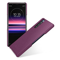 Handyhülle Hülle Luxus Leder Schutzhülle für Sony Xperia 5 Violett