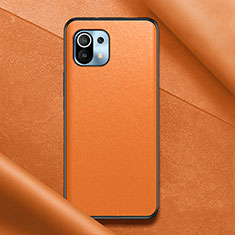Handyhülle Hülle Luxus Leder Schutzhülle für Xiaomi Mi 11 5G Orange