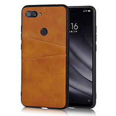 Handyhülle Hülle Luxus Leder Schutzhülle für Xiaomi Mi 8 Lite Orange