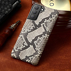 Handyhülle Hülle Luxus Leder Schutzhülle HP2 für Samsung Galaxy S22 5G Grau