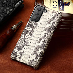 Handyhülle Hülle Luxus Leder Schutzhülle HP2 für Samsung Galaxy S22 5G Weiß