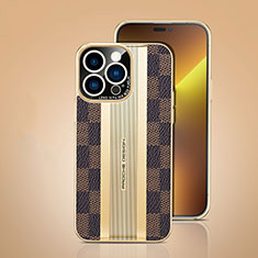 Handyhülle Hülle Luxus Leder Schutzhülle JB4 für Apple iPhone 14 Pro Braun