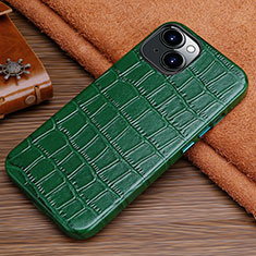 Handyhülle Hülle Luxus Leder Schutzhülle L01 für Apple iPhone 14 Grün