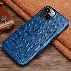 Handyhülle Hülle Luxus Leder Schutzhülle L01 für Apple iPhone 14 Plus Blau