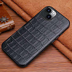 Handyhülle Hülle Luxus Leder Schutzhülle L01 für Apple iPhone 14 Plus Schwarz