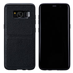Handyhülle Hülle Luxus Leder Schutzhülle L01 für Samsung Galaxy S8 Schwarz
