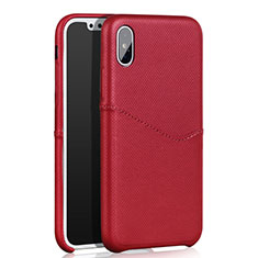 Handyhülle Hülle Luxus Leder Schutzhülle L05 für Apple iPhone Xs Max Rot