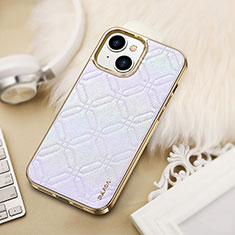 Handyhülle Hülle Luxus Leder Schutzhülle LD4 für Apple iPhone 13 Silber
