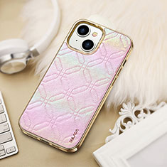 Handyhülle Hülle Luxus Leder Schutzhülle LD4 für Apple iPhone 14 Plus Rosa