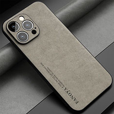 Handyhülle Hülle Luxus Leder Schutzhülle LS1 für Apple iPhone 12 Pro Grau
