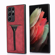 Handyhülle Hülle Luxus Leder Schutzhülle M02T für Samsung Galaxy S21 Ultra 5G Rot
