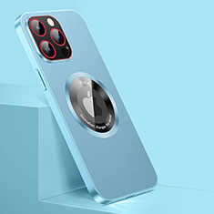 Handyhülle Hülle Luxus Leder Schutzhülle mit Mag-Safe Magnetic Magnetisch für Apple iPhone 12 Pro Max Hellblau