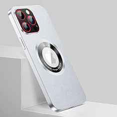 Handyhülle Hülle Luxus Leder Schutzhülle mit Mag-Safe Magnetic Magnetisch für Apple iPhone 12 Pro Max Silber