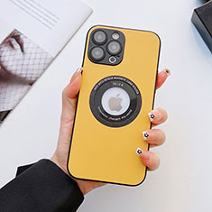 Handyhülle Hülle Luxus Leder Schutzhülle mit Mag-Safe Magnetic Magnetisch für Apple iPhone 13 Pro Gelb