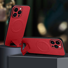 Handyhülle Hülle Luxus Leder Schutzhülle mit Mag-Safe Magnetic Magnetisch für Apple iPhone 13 Pro Rot