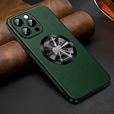 Handyhülle Hülle Luxus Leder Schutzhülle mit Mag-Safe Magnetic Magnetisch LD2 für Apple iPhone 13 Pro Max Grün