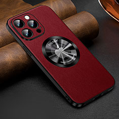 Handyhülle Hülle Luxus Leder Schutzhülle mit Mag-Safe Magnetic Magnetisch LD2 für Apple iPhone 13 Pro Max Rot