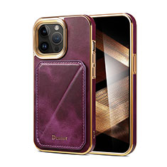Handyhülle Hülle Luxus Leder Schutzhülle MT2 für Apple iPhone 15 Pro Violett