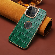Handyhülle Hülle Luxus Leder Schutzhülle MT3 für Apple iPhone 15 Pro Grün