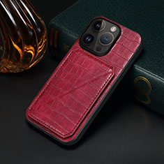 Handyhülle Hülle Luxus Leder Schutzhülle MT5 für Apple iPhone 14 Pro Rot