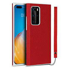 Handyhülle Hülle Luxus Leder Schutzhülle N01 für Huawei P40 Pro Rot