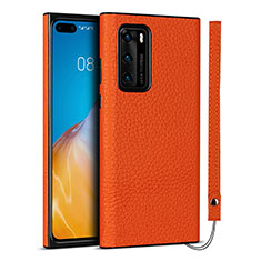Handyhülle Hülle Luxus Leder Schutzhülle N02 für Huawei P40 Orange