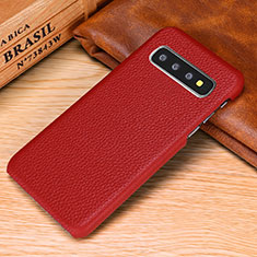 Handyhülle Hülle Luxus Leder Schutzhülle P01 für Samsung Galaxy S10 Rot