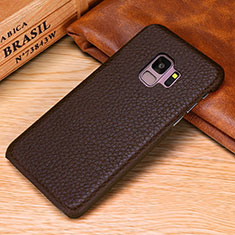 Handyhülle Hülle Luxus Leder Schutzhülle P01 für Samsung Galaxy S9 Braun