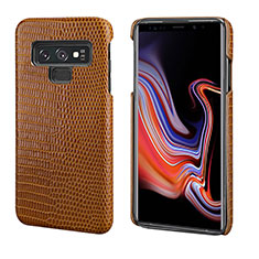 Handyhülle Hülle Luxus Leder Schutzhülle P02 für Samsung Galaxy Note 9 Braun