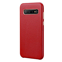 Handyhülle Hülle Luxus Leder Schutzhülle P03 für Samsung Galaxy S10 Plus Rot