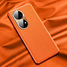 Handyhülle Hülle Luxus Leder Schutzhülle QK1 für Huawei P50 Pro Orange