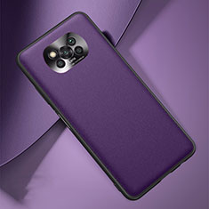 Handyhülle Hülle Luxus Leder Schutzhülle QK2 für Xiaomi Poco X3 NFC Violett