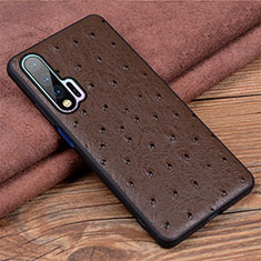 Handyhülle Hülle Luxus Leder Schutzhülle R01 für Huawei Nova 6 Braun