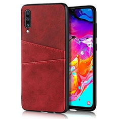 Handyhülle Hülle Luxus Leder Schutzhülle R01 für Samsung Galaxy A70 Rot