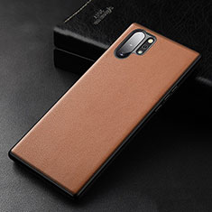 Handyhülle Hülle Luxus Leder Schutzhülle R01 für Samsung Galaxy Note 10 Plus 5G Orange