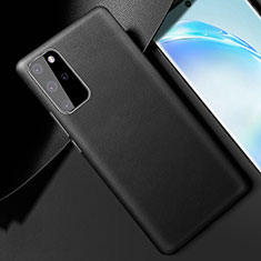 Handyhülle Hülle Luxus Leder Schutzhülle R01 für Samsung Galaxy S20 Plus Schwarz