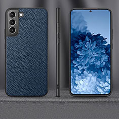 Handyhülle Hülle Luxus Leder Schutzhülle R01 für Samsung Galaxy S21 Plus 5G Blau