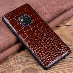 Handyhülle Hülle Luxus Leder Schutzhülle R02 für Huawei Mate 20 Pro Braun