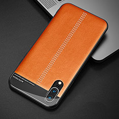 Handyhülle Hülle Luxus Leder Schutzhülle R02 für Huawei P20 Orange