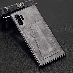 Handyhülle Hülle Luxus Leder Schutzhülle R02 für Samsung Galaxy Note 10 Plus 5G Grau