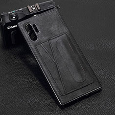 Handyhülle Hülle Luxus Leder Schutzhülle R02 für Samsung Galaxy Note 10 Plus 5G Schwarz