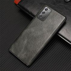 Handyhülle Hülle Luxus Leder Schutzhülle R02 für Samsung Galaxy Note 20 5G Nachtgrün