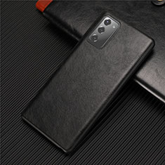 Handyhülle Hülle Luxus Leder Schutzhülle R02 für Samsung Galaxy Note 20 5G Schwarz