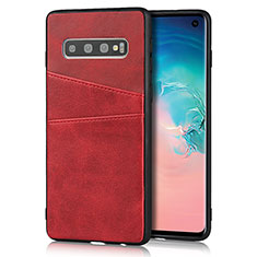 Handyhülle Hülle Luxus Leder Schutzhülle R02 für Samsung Galaxy S10 Rot