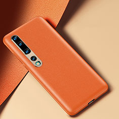 Handyhülle Hülle Luxus Leder Schutzhülle R02 für Xiaomi Mi 10 Orange