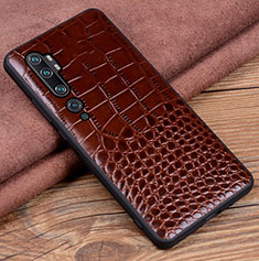 Handyhülle Hülle Luxus Leder Schutzhülle R02 für Xiaomi Mi Note 10 Braun