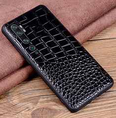 Handyhülle Hülle Luxus Leder Schutzhülle R02 für Xiaomi Mi Note 10 Schwarz