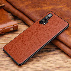 Handyhülle Hülle Luxus Leder Schutzhülle R03 für Huawei Honor 20 Pro Braun