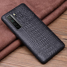 Handyhülle Hülle Luxus Leder Schutzhülle R03 für Huawei Nova 7 SE 5G Schwarz