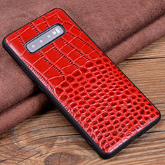 Handyhülle Hülle Luxus Leder Schutzhülle R03 für Samsung Galaxy S10 Plus Rot